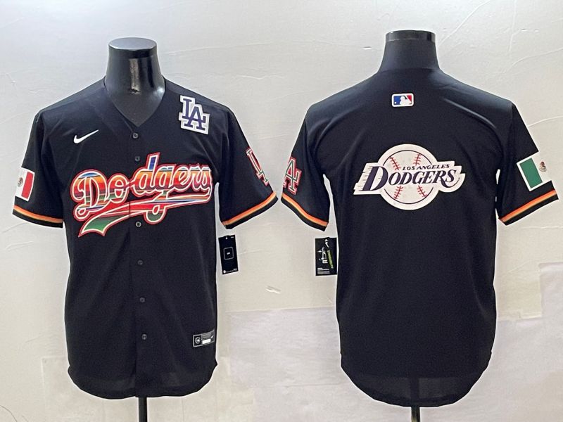 Men Los Angeles Dodgers Blank Black rainbow Nike 2025 MLB Jersey style 29->los angeles dodgers->MLB Jersey